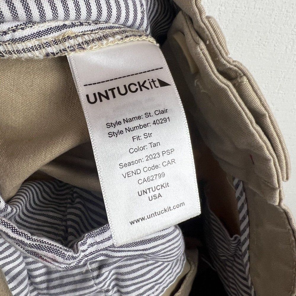 UNTUCKit Pants 30 Mens Tan Classic Chino Straight Leg Cotton Blend St. Clair - Picture 6 of 9